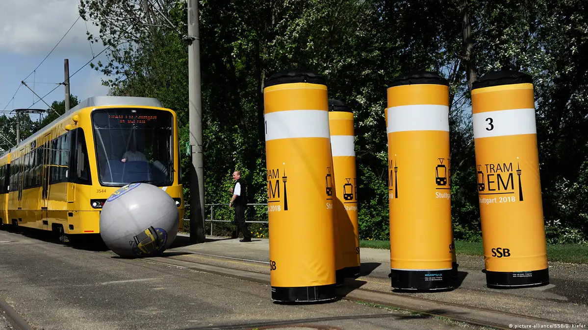 Tram-EM i Stuttgart 2018 med slalombanor